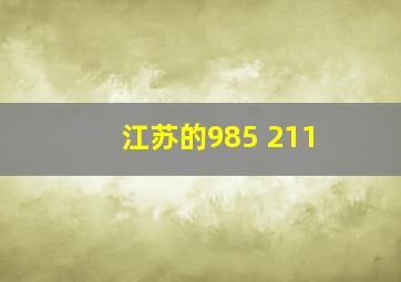 江苏的985 211